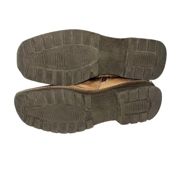 Manas Design Womens Boots Size 38 Distressed Leather Sheepskin Fur Trim Knee - Picture 9 of 9